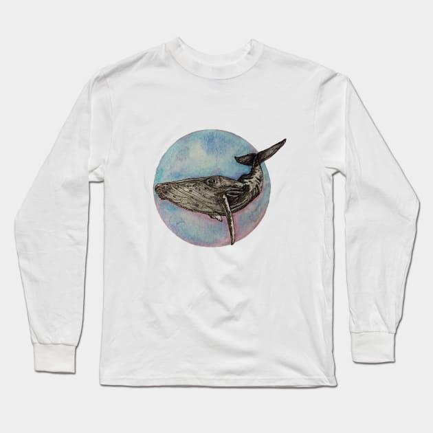 Watercolour Whale Long Sleeve T-Shirt by ShortBrushCreations95